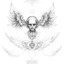 seraphim angel symmetrical eyes everywhere demon tattoo design idea