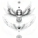 seraphim angel symmetrical eyes everywhere demon tattoo design idea