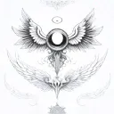 seraphim angel symmetrical eyes everywhere demon tattoo design idea
