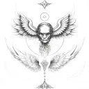 seraphim angel symmetrical eyes everywhere demon tattoo design idea