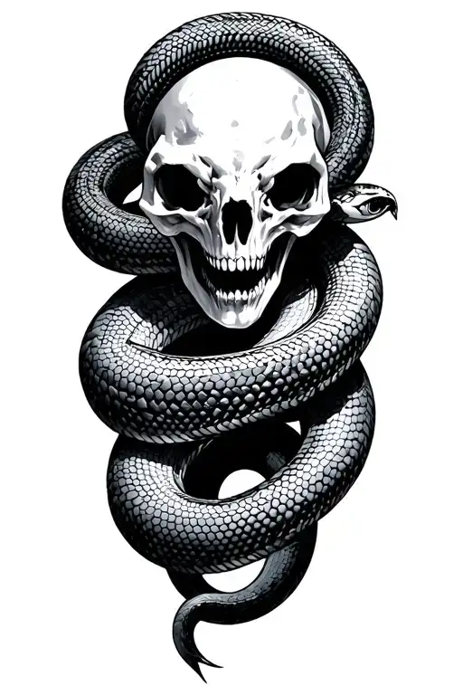 sucubus with snake coiled tattoo design idea