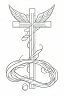 cross with a wing made tattoo design idea