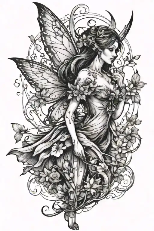 Fairy tattoo design idea