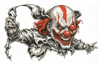 evil clown tattoo design idea