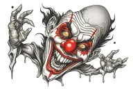evil clown tattoo design idea