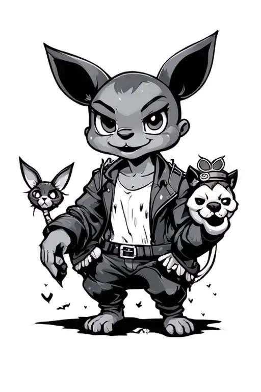 cartoon characters tattoo design idea