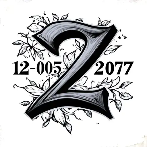 just text (12/05/2007) having the number 2 and 7 in bold and in a great tipography tattoo design idea