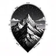 mountains with coordinates 40.2894° N,105.6416° W tattoo design idea