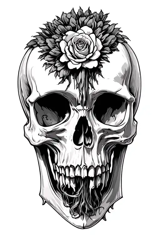 skull heaven to hell tattoo design idea