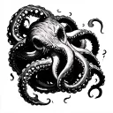 kraken tentacles emerging tattoo design idea