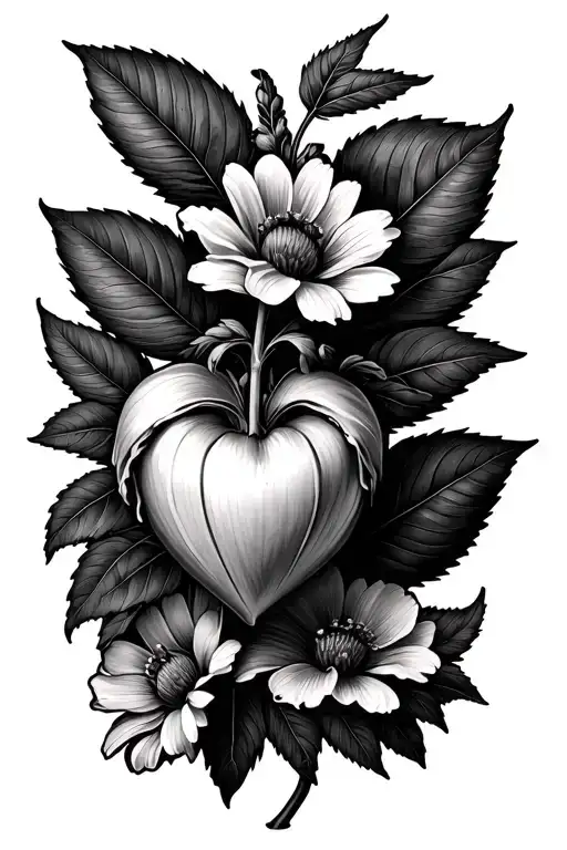 bleeding heart plant with wild flowers arm wrap tattoo design idea
