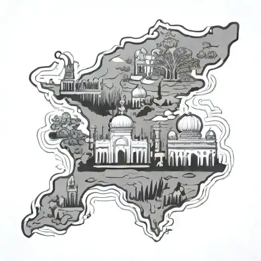 punjab map tattoo design idea