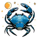 Blue Crab moons stars suns inspired tattoo design idea