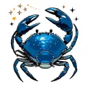 Blue Crab moons stars suns inspired tattoo design idea