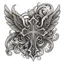 cross with wings   tattoo design idea