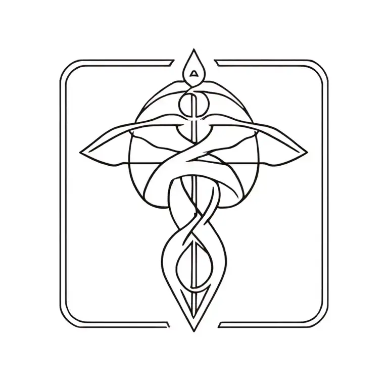 Christian addiction recovery symbol tattoo design idea