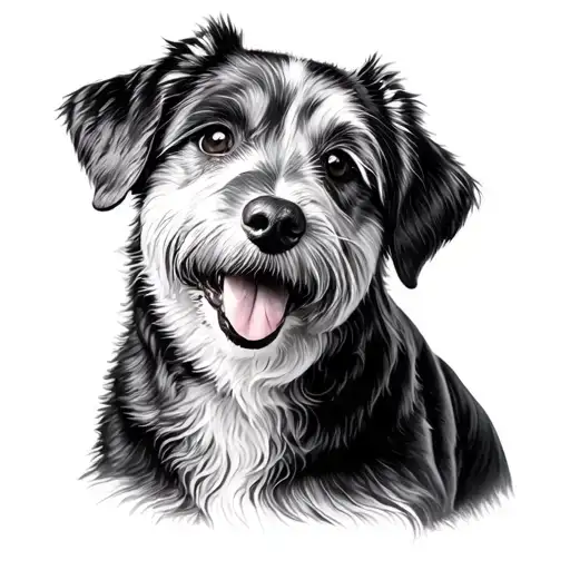 a dog memorial tattoo design idea