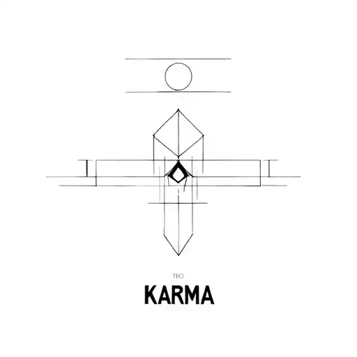 the word karma tattoo design idea