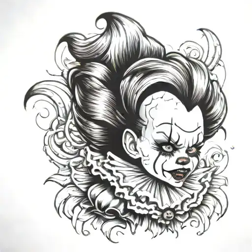 a bratz doll pennywise tattoo design idea