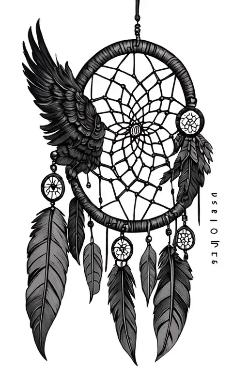 "Foo Fighters" dream catcher with foo fighters logo tattoo design idea