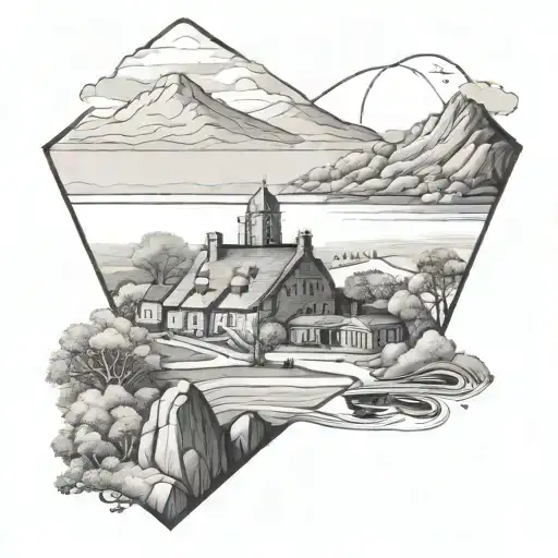 Lake District Tattoo line tattoo tattoo design idea
