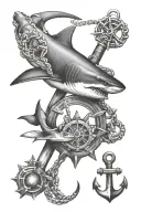 Shark and Anchor tattoo design idea
