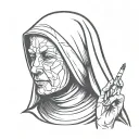 nun smoking tattoo design idea