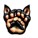 dog's paw + baby hand tattoo design idea