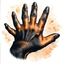 dog's paw + baby hand tattoo design idea