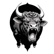 raging bull busting tattoo design idea
