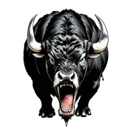 raging bull busting tattoo design idea