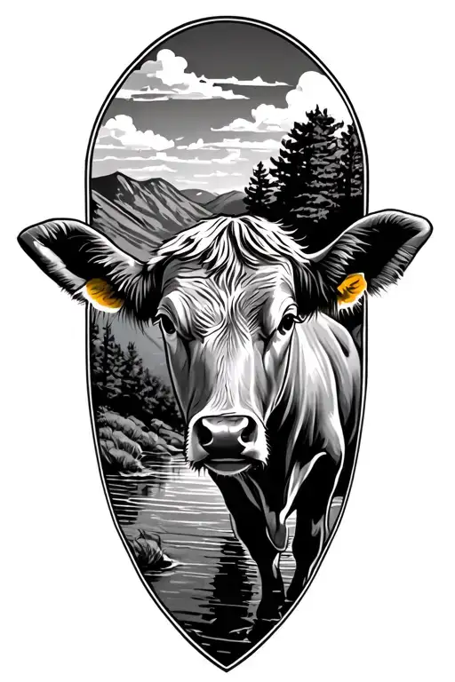 country cattle riverbeds utes tattoo design idea