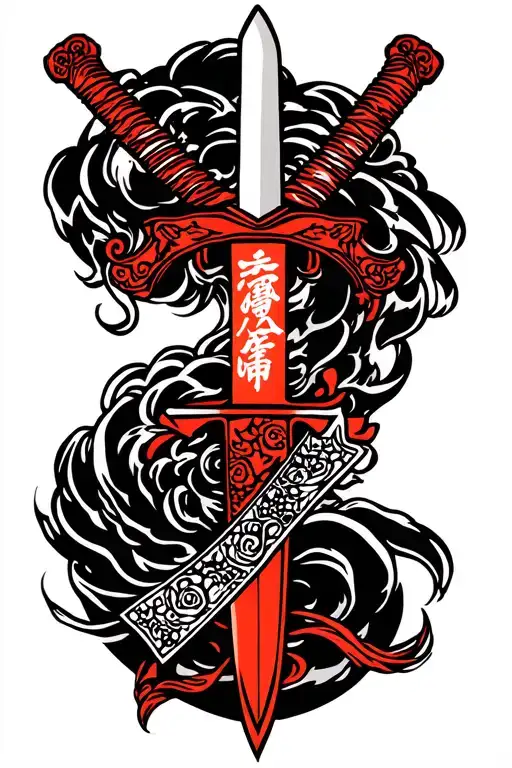 logos from different anime's making a sword shape tattoo tattoo design idea