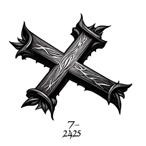 Romans 7 24-25 with a cross  tattoo design idea