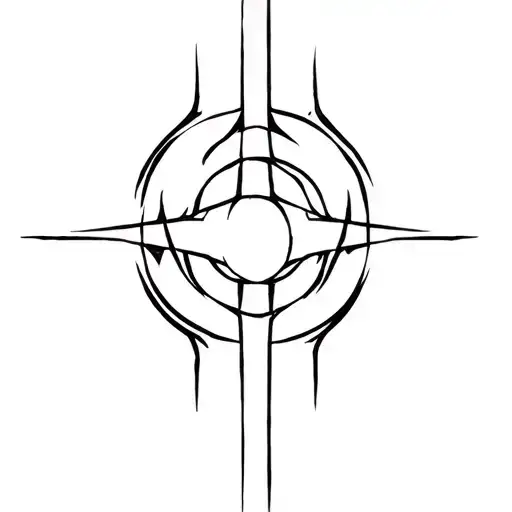 Create me a black tattoo themed around Arcane:League of Legends. Keep it simple and minimal. No human figures. So simple tattoo design idea