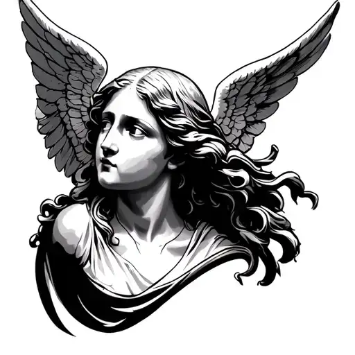 Angel On Neck tattoo design idea