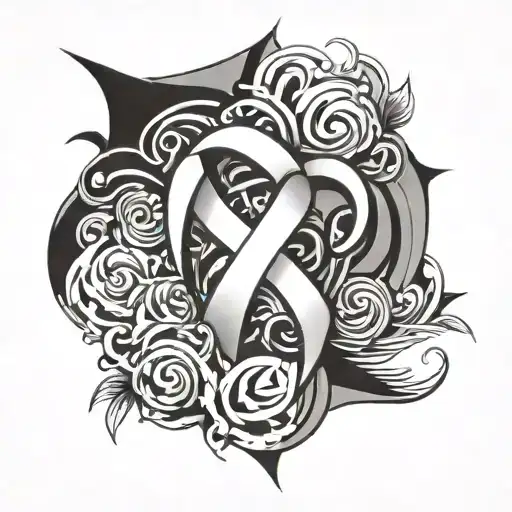 breast cancer logo with abstract background  tattoo design idea