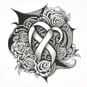 breast cancer logo with abstract background  tattoo design idea