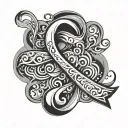 breast cancer logo with abstract background  tattoo design idea