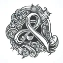 breast cancer logo with abstract background  tattoo design idea