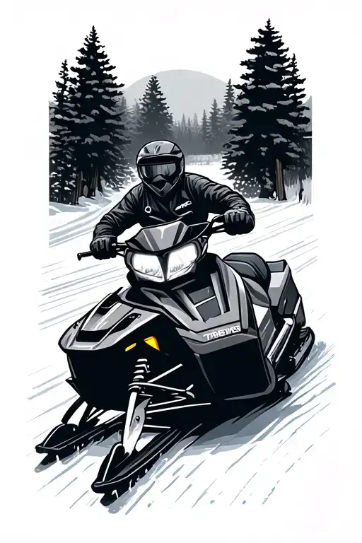 Snowmobile arm band tattoo design idea