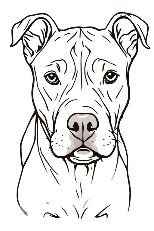 cute pitbull dog tattoo design idea