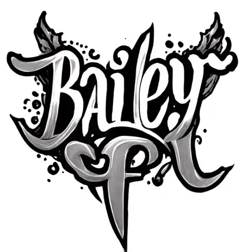 "Bailey f" graphitti tattoo design idea