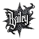 "Bailey f" graphitti tattoo design idea