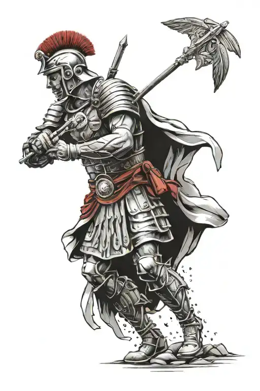 Roman soldier tattoo design idea