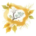 Design Elements1. Forest Branches (Out of the Woods)    * At the top, a canopy of bare, interwoven tree branches sprea tattoo design idea