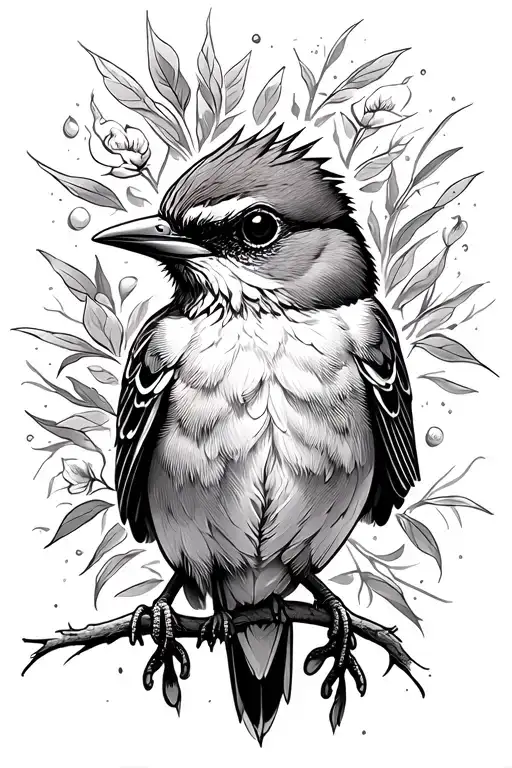 a mocking bird represented from the song mocking bird by Eminem tattoo design idea