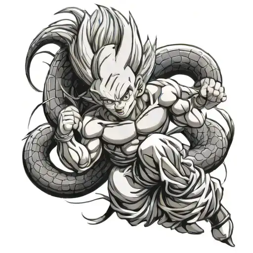 kid buu dragon ball tattoo design idea