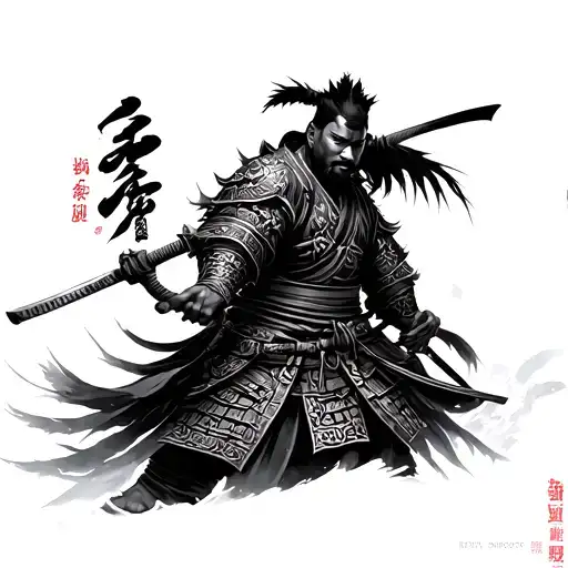 yasuke black samurai warrior tattoo design idea