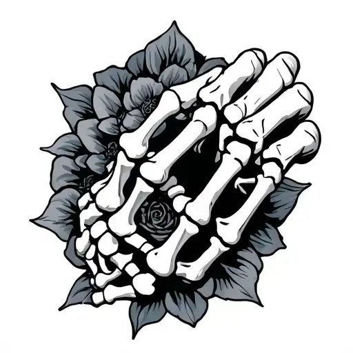 skeleton hand pinky promise tattoo design idea